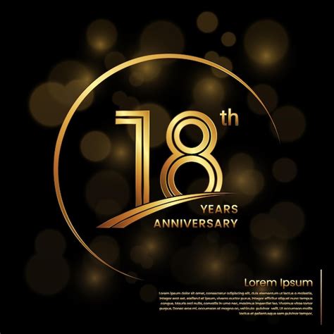 Premium Vector 18th Anniversary Logo Design With Double Line Numbers