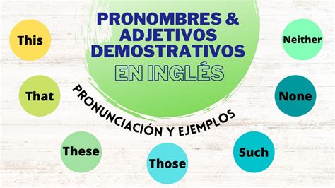 Los Pronombres Y Adjetivos Demostrativos En Ingl S Demonstrative Pronouns And Adjectives Vidoe