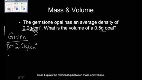 Mass Volume And Density Youtube