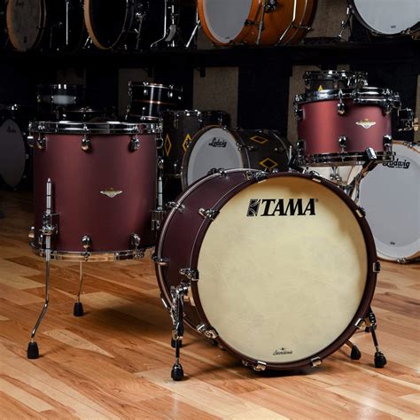 Tama Starclassic 121622 3pc Maple Drum Kit Flat Burgundy Metallic