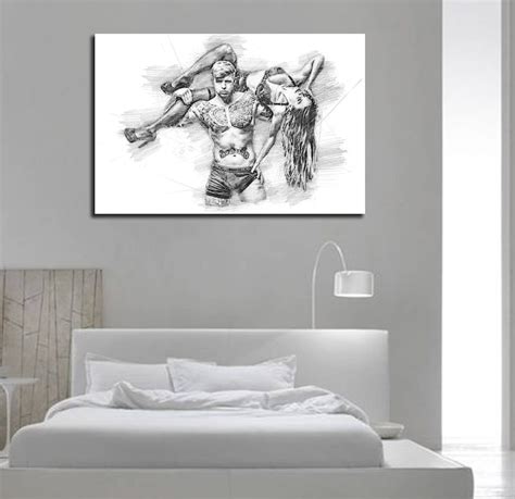 His Hers Bedroom Wall Art Sexy Abstract Art Print Pencil Etsy