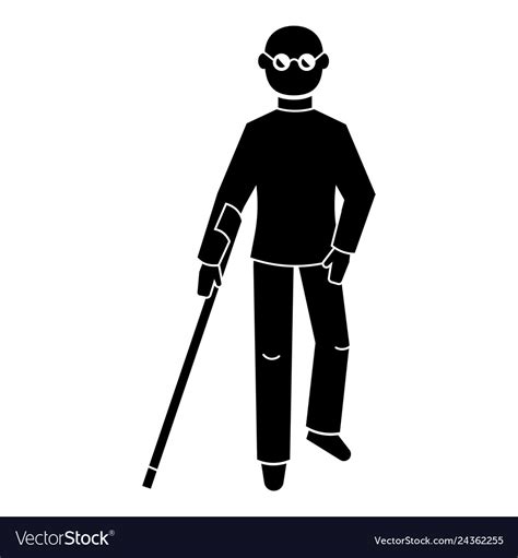 Blind Man Icon Simple Style Royalty Free Vector Image