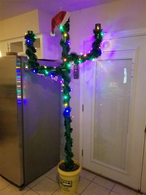A christmas cactus needs three things in. I built a cactus christmas tree out of pvc pipe... : DiWHY