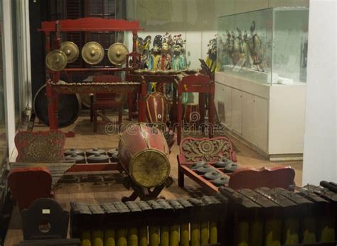 Set Of Gamelan Traditional Music Instrument And Wayang Photo Taken In
