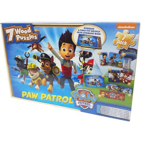 Paw Patrol 7 Pk Wooden Puzzles By Cardinal Paw Patrol Wooden