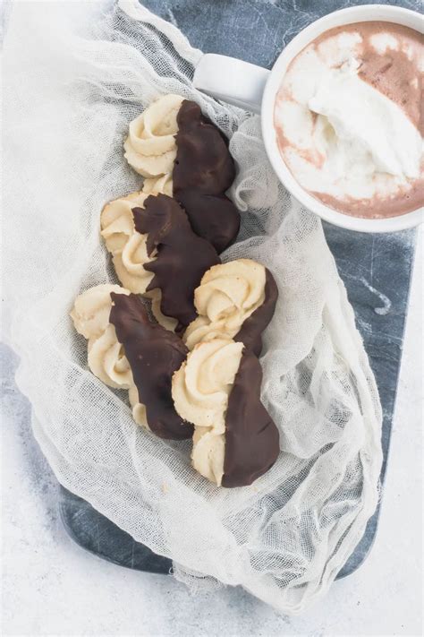 Chocolate Dipped Viennese Whirls Good Things Baking Co Recipe Baking Sweets Chocolate
