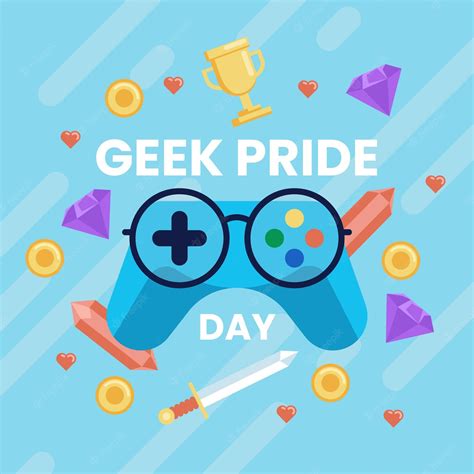 Free Vector Geek Pride Day Concept With Game Controller