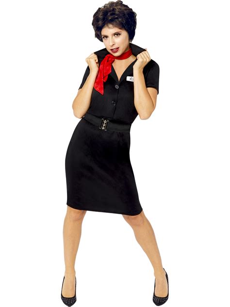 Adults Rizzo Fancy Dress Grease Film Costume 1950s 50s Womens Pink