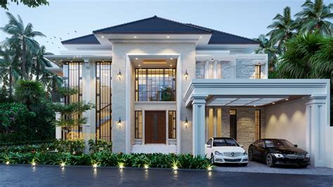 Project Desain Rumah Classic Tropis 590 Jakarta Desain Arsitek Oleh