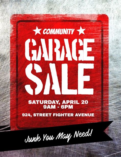 Community Garage Sale Announcement Poster Social Media Post Graphic Design Template Sale