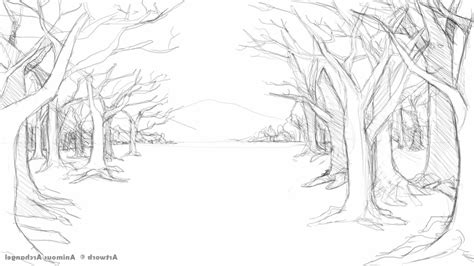 Simple Forest Trees Drawing Easy