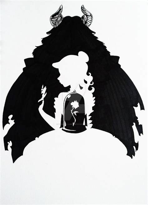 Beauty And The Beast Silhouette Art By Hoshino Libra Beauty And The