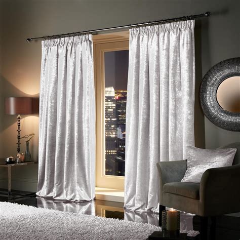 Buy Viceroy Bedding Pair Of Heavy Crushed Velvet Curtains Pencil Pleat
