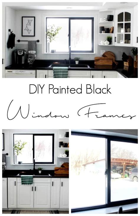 Henry and i decided to splurge and go with black windows a few years ago on our modern farmhouse. DIY Painted Black Window Frames | Black window frames ...