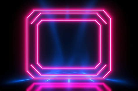 Premium Ai Image Abstract Background Neon Light Style Hexagonal Frame