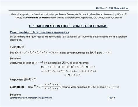 El grado del polinomio homogéneo es 10: Calaméo - Operaciones con Expresiones Algebraicas