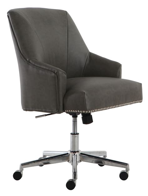 Serta Style Leighton Home Office Chair Gray Bonded Leather