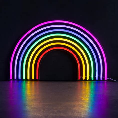 Rainbow Led Neon Sign Wall Art Where Saints Go