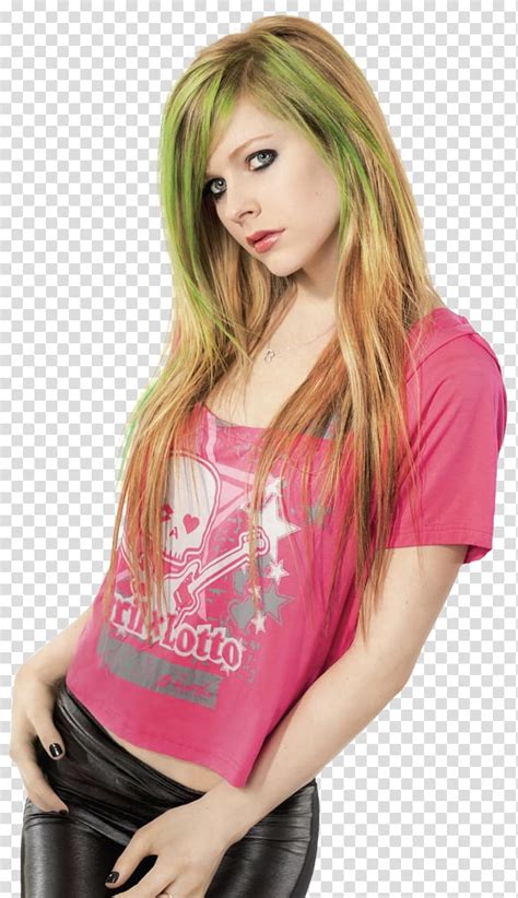 Avril Lavigne Blonde Woman In Pink T Shirt Transparent Background Png