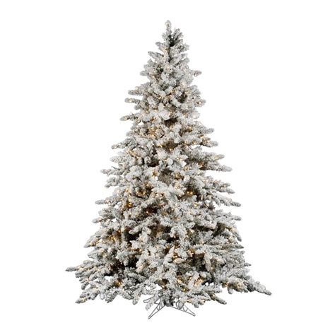 vickerman 9 ft pre lit utica fir flocked artificial christmas tree with 1200 constant clear