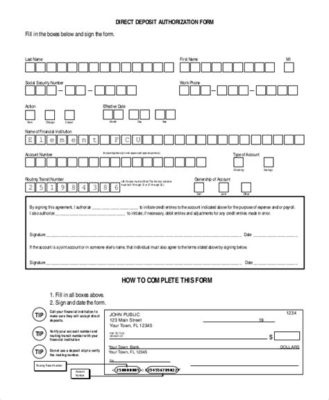 Free 10 Sample Direct Deposit Authorization Forms In Pdf Ms Word