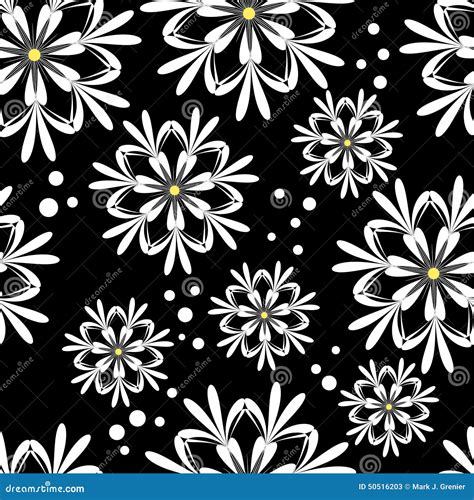Seamless White Floral Pattern Stock Vector Image 50516203
