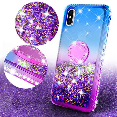 Glitter Phone Case Kickstand Compatible For Apple Iphone Xs Max Case