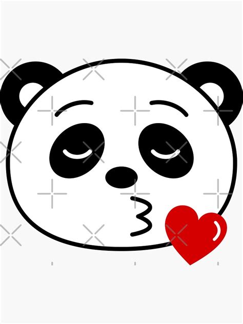 Panda Bear Emoji Sending Kiss Sticker By Tashavector Redbubble
