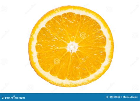 A Fresh Orange Cut In Half Isolated On White Background Stock Image