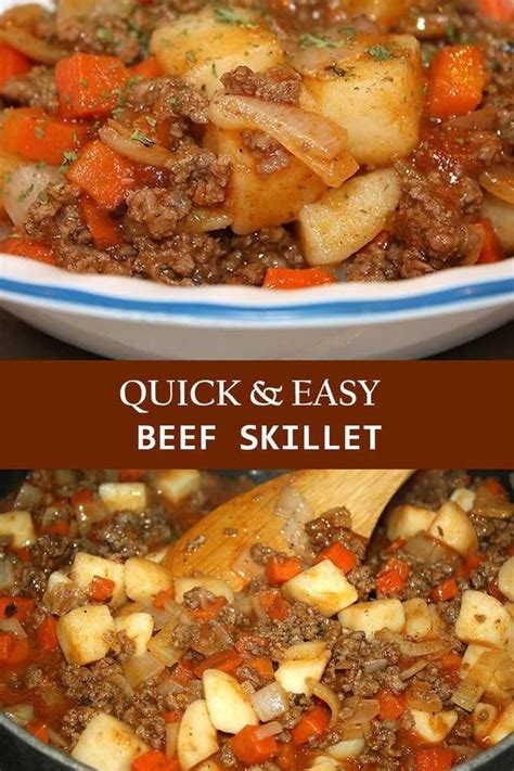 Quick And Easy Beef Skillet Recipe Beef Recipes Easy Quick Ground Beef
