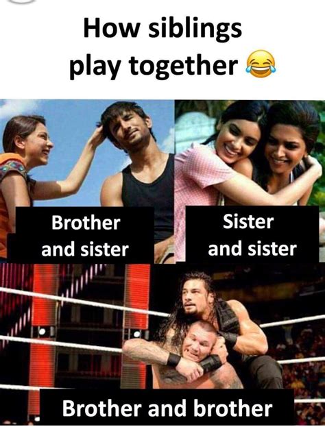 Haha Siblings Brother Babe Fight Meme Haha Play Brother And Babe Memes Funny Babe