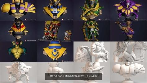 mega pack mummies alive 3d model collection cgtrader