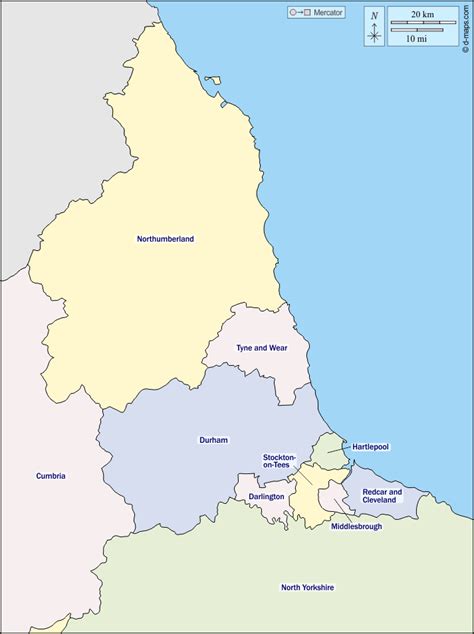North East England Free Map Free Blank Map Free Outline Map Free