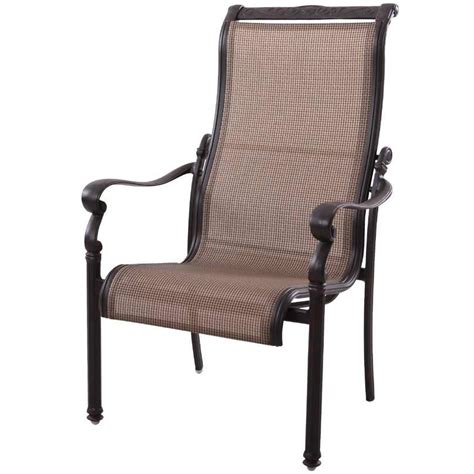 Sling chairs have become popular for their ability to withstand extreme weather conditions. Patio Furniture Aluminum/Sling Chairs Dining High Back ...