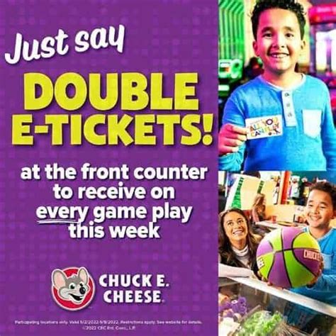 Chuck E Cheese Offers Double Game Tickets For First Time Ever Living