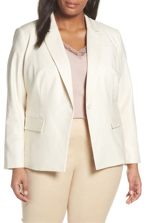 vince camuto notch collar blazer in pearl ivory modesens