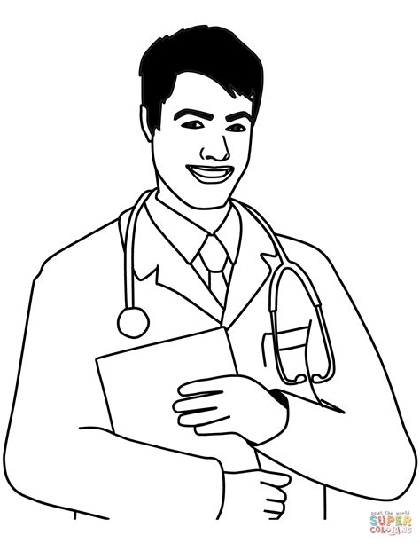 Male Doctor Coloring Page Free Printable Coloring Pages