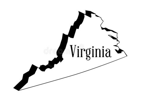 Virginia Map Silhouette In 3d Stock Vector Illustration Of Outline
