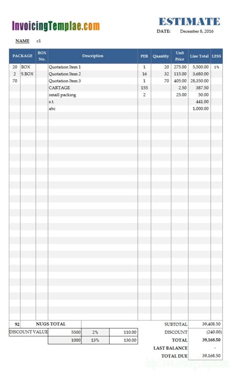 Construction Bid Form Excel — Db