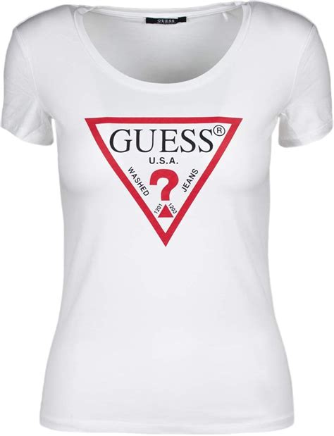 GUESS T Shirt Woman T Shirt Original Tee W I K YW S White At Amazon Womens Clothing Store