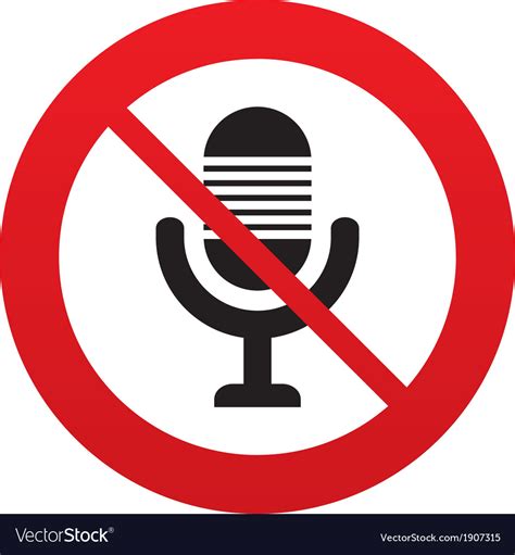 Dont Record Microphone Icon Speaker Symbol Vector Image