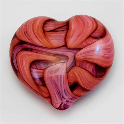 Heart Paperweight By Jacob Pfeifer Ribbons Of Glass Swirl Within This Hand Sculpted Paperweight