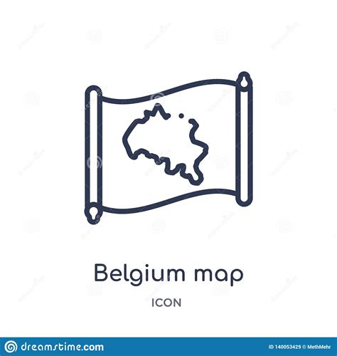 Linear Belgium Map Icon From Countrymaps Outline Collection. Thin Line Belgium Map Vector ...