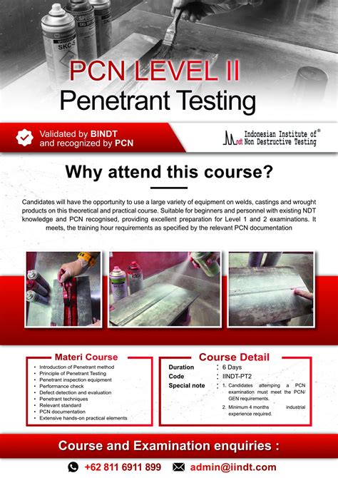 Pcn Level Ii Penetrant Testing Indonesian Institute Of Ndt