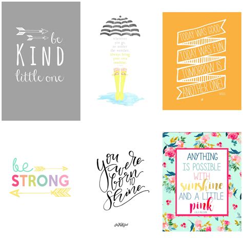 5 Free Printable Inspirational Childrens Quotes Nursery Decor Series