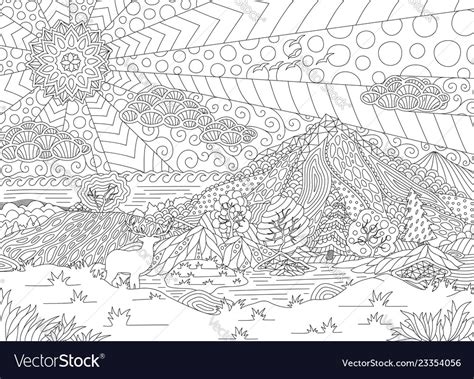 Black and white image with beautiful landscape Vector Image