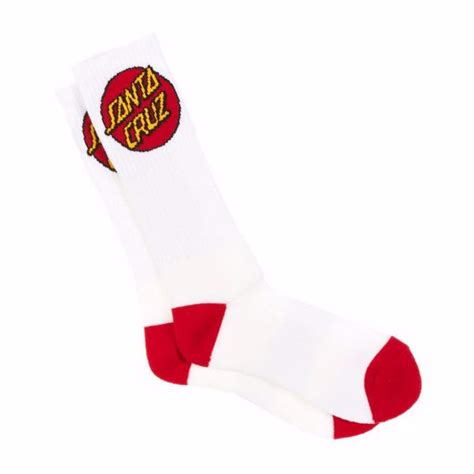 Wall Street Classic Dot Socks Santa Cruz White