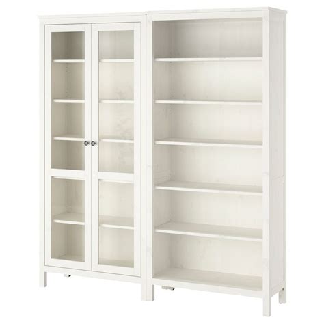 Ikea Hemnes Storage Combination Wglass Doors White Stain Solid