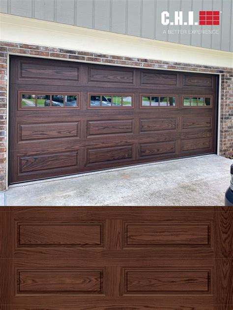 Two Garage Doors Side By Side One Brown And The Other Dark Wood With