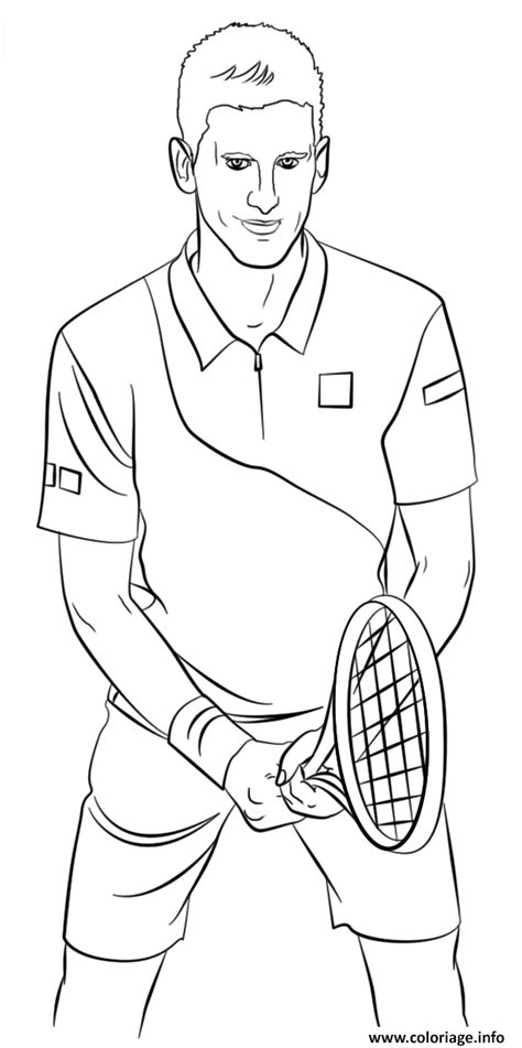 Coloriage Novak Djokovic Tennis Dessin Tennis Imprimer